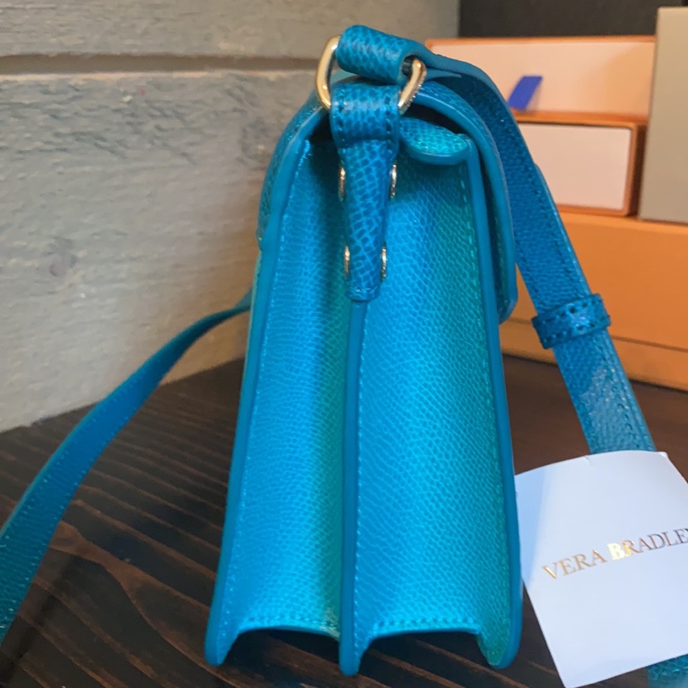 Vera Bradley Tess Crossbody in Teal Leather - Picture 7 of 17